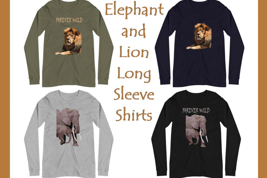 Elephant and Lion Long Sleeve Shirts
