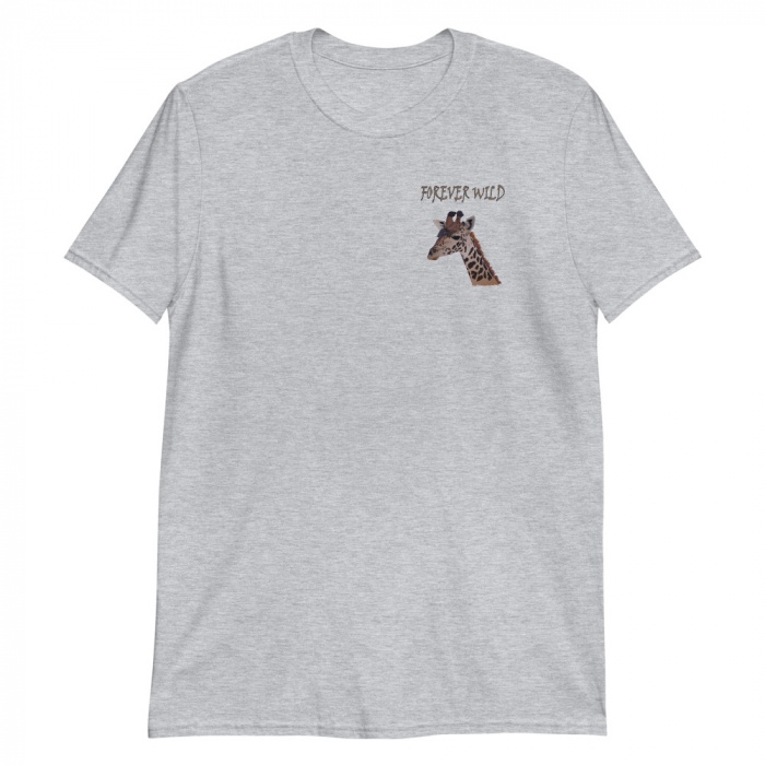 Giraffe Graphic T-shirts - Forever Wild Giraffe Pocket Grey