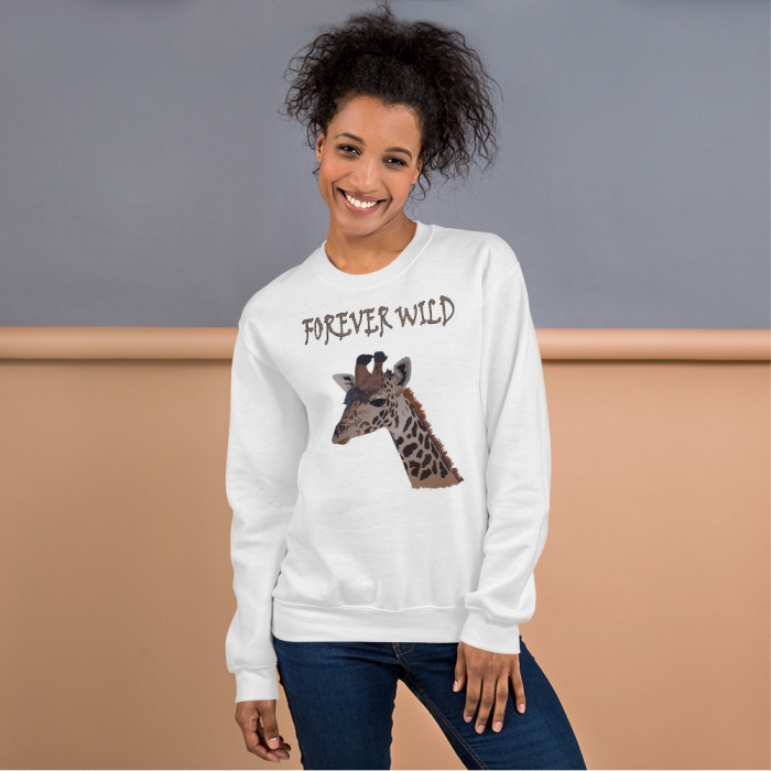 Giraffe Hoodies and Sweatshirts - Forever Wild Giraffe Sweatshirt