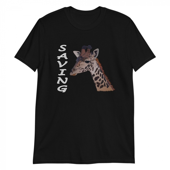 Giraffe Graphic T-shirts - Saving Giraffe T-shirt Black