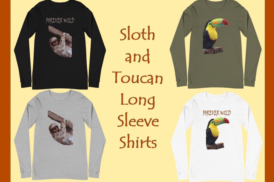 Sloth and Toucan Long Sleeve Shirts