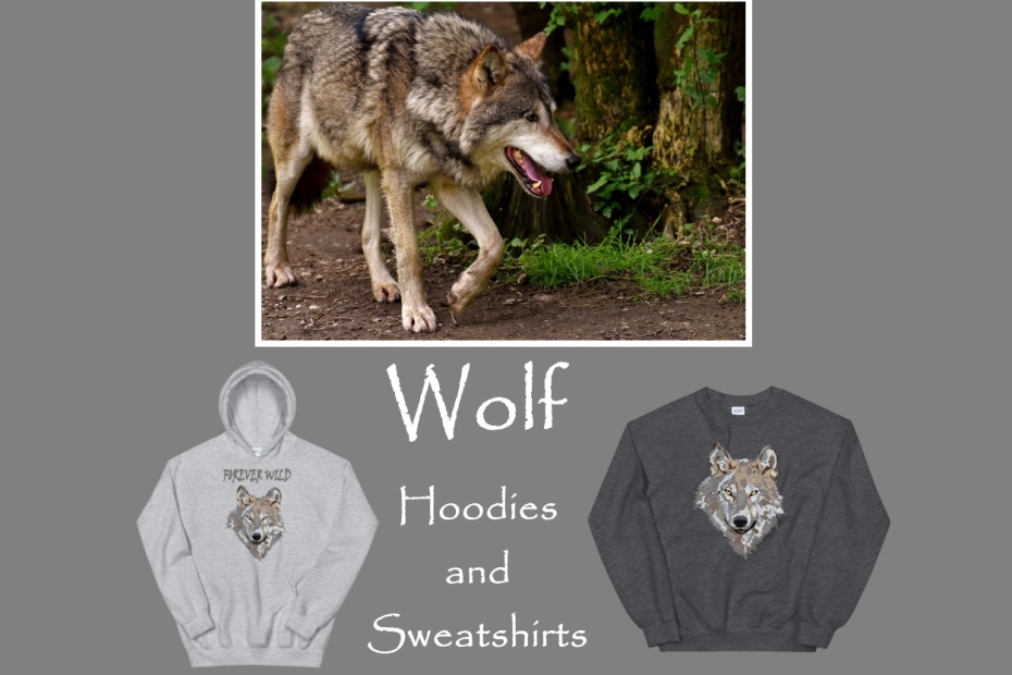 Wolf Hoodies and Sweatshirts