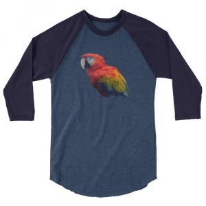 Forever Wild Scarlet Macaw 3/4 Sleeve Raglan Shirt