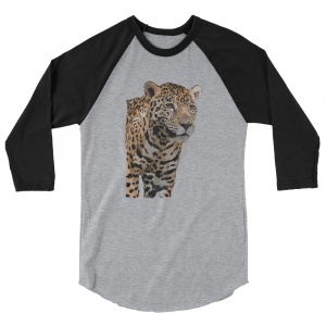 Wildlife Raglan Style Shirts- Jaguar 3/4 Sleeve Raglan Shirt