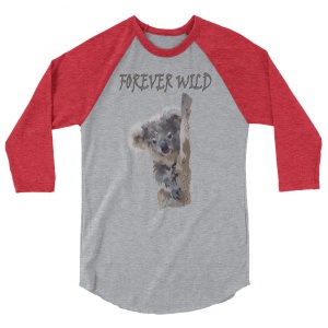 Wildlife Raglan Style Shirts - Koala 3/4 Sleeve Raglan Shirt