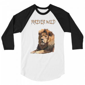 Forever Wild Lion 3/4 Sleeve Raglan Shirt