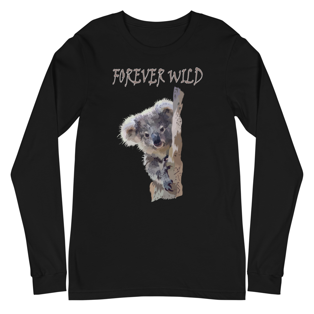 Koala and Jaguar Graphic Long Sleeve Shirts - Forever Wild Koala Long Sleeve Shirts