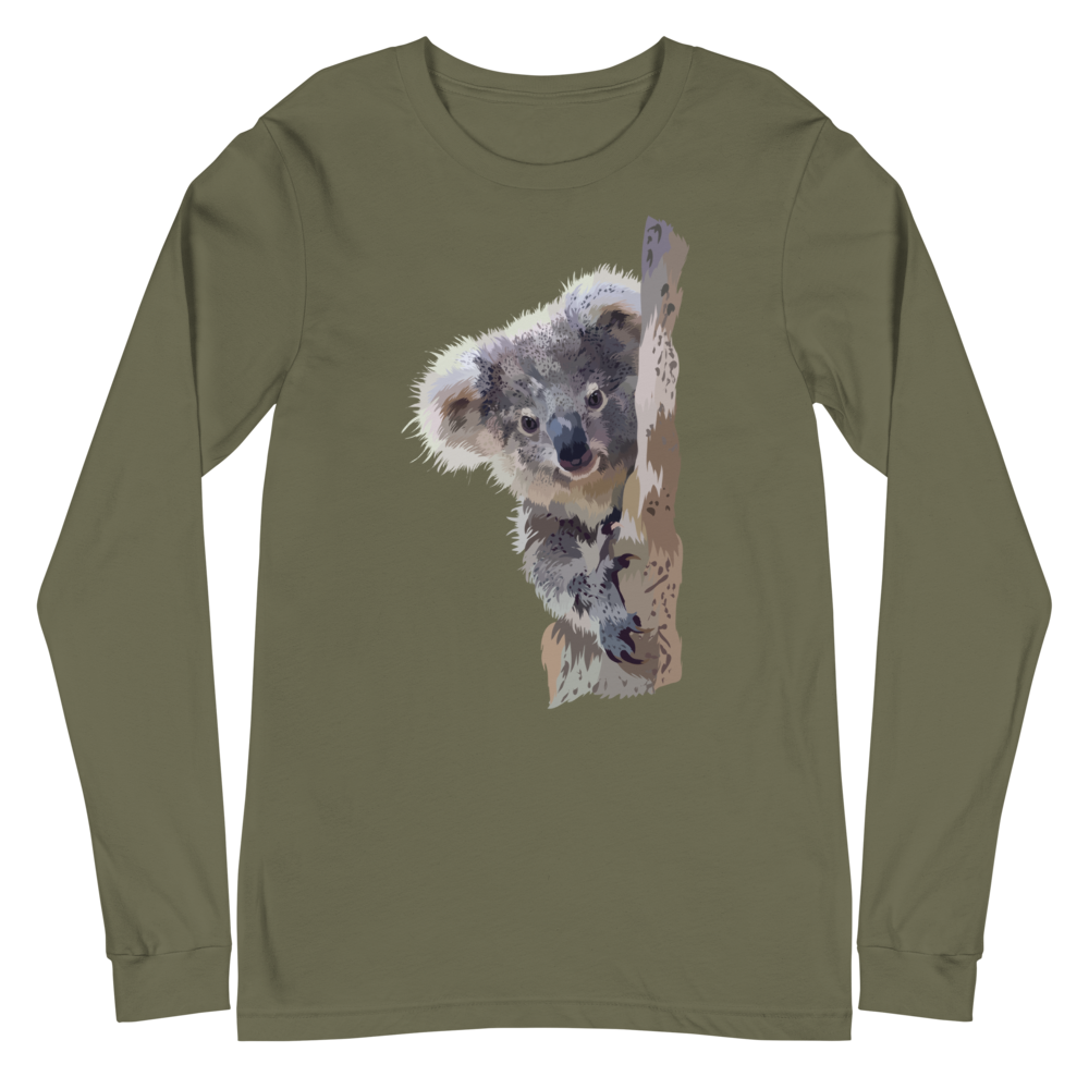Koala and Jaguar Graphic Long Sleeve Shirts - Koala Long Sleeve Shirts
