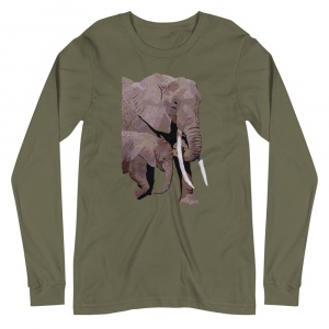 African Elephant Graphic Long Sleeve Shirt